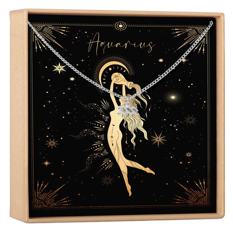 Aquarius Zodiac Deity Necklace - Dear Ava