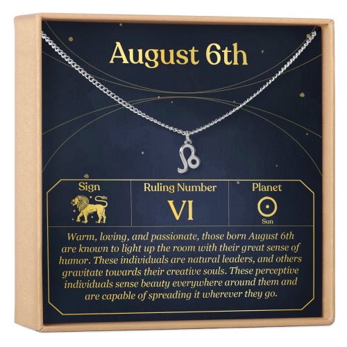 August 6th Leo Necklace - Dear Ava