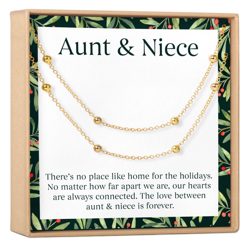 Aunt - Niece Christmas Dot Bracelet Set - Dear Ava