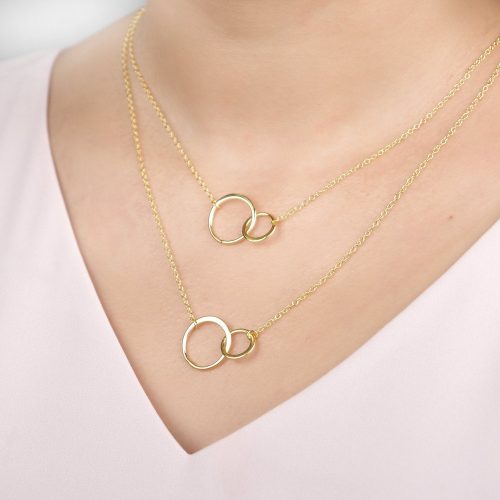 aunt niece christmas double circles necklace set 112458