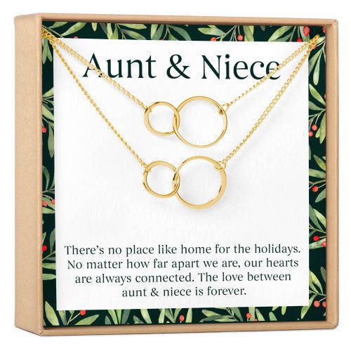 Aunt - Niece Christmas Double Circles Necklace Set - Dear Ava