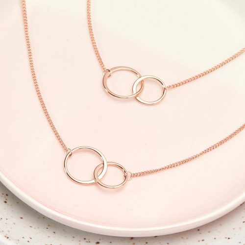 aunt niece christmas double circles necklace set 681588