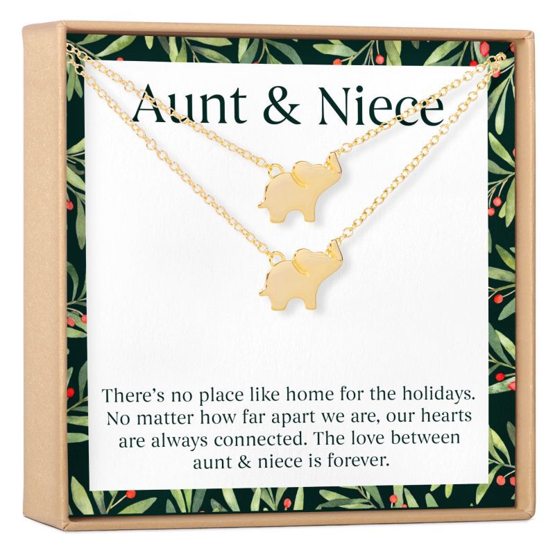 aunt niece christmas elephant necklace set 476132