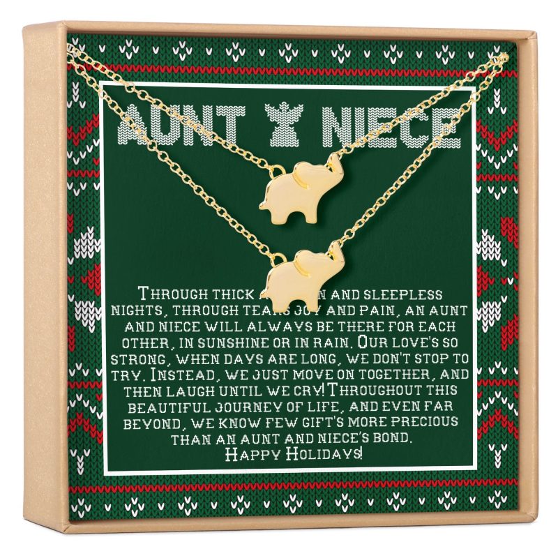 aunt niece christmas elephant necklace set 976759