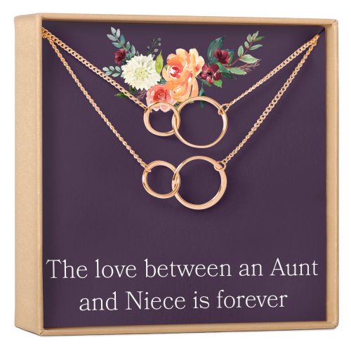 Aunt - Niece Double Circles Necklace Set - Dear Ava