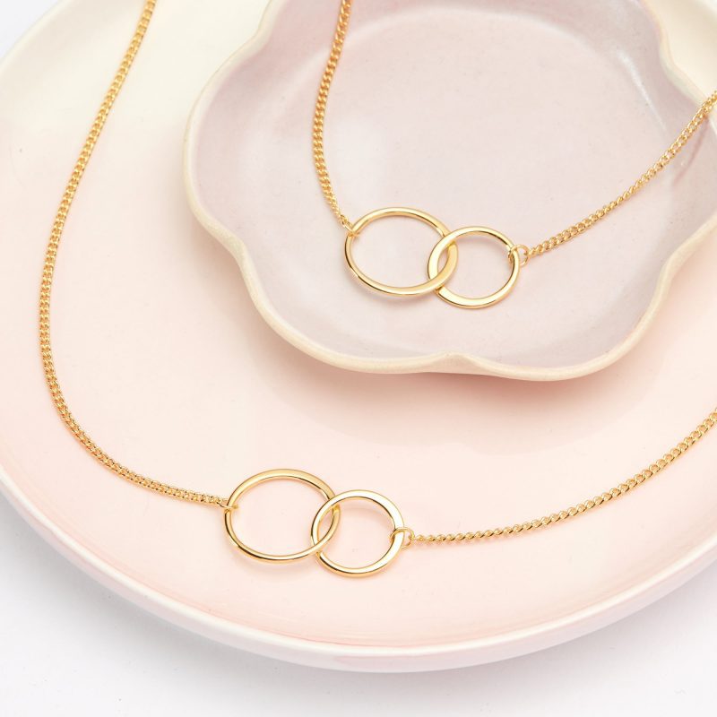 aunt niece double circles necklace set 546509