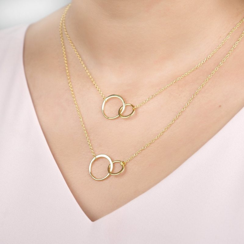 aunt niece double circles necklace set 712890