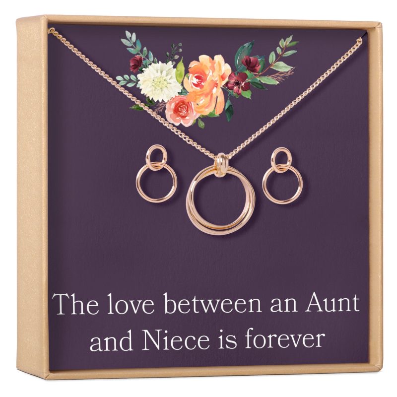 aunt niece linked circles earring and necklace jewelry set 275857