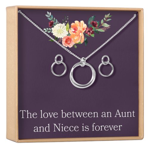 aunt niece linked circles earring and necklace jewelry set 807436