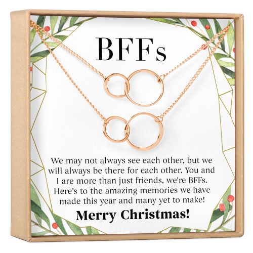 Besties Christmas Double Circles Necklace Set - Dear Ava