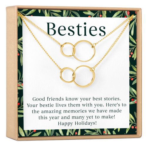 Besties Christmas Double Circles Necklace Set - Dear Ava