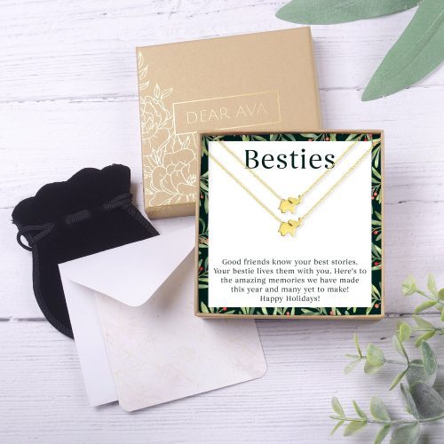 besties christmas elephant necklace set 303762