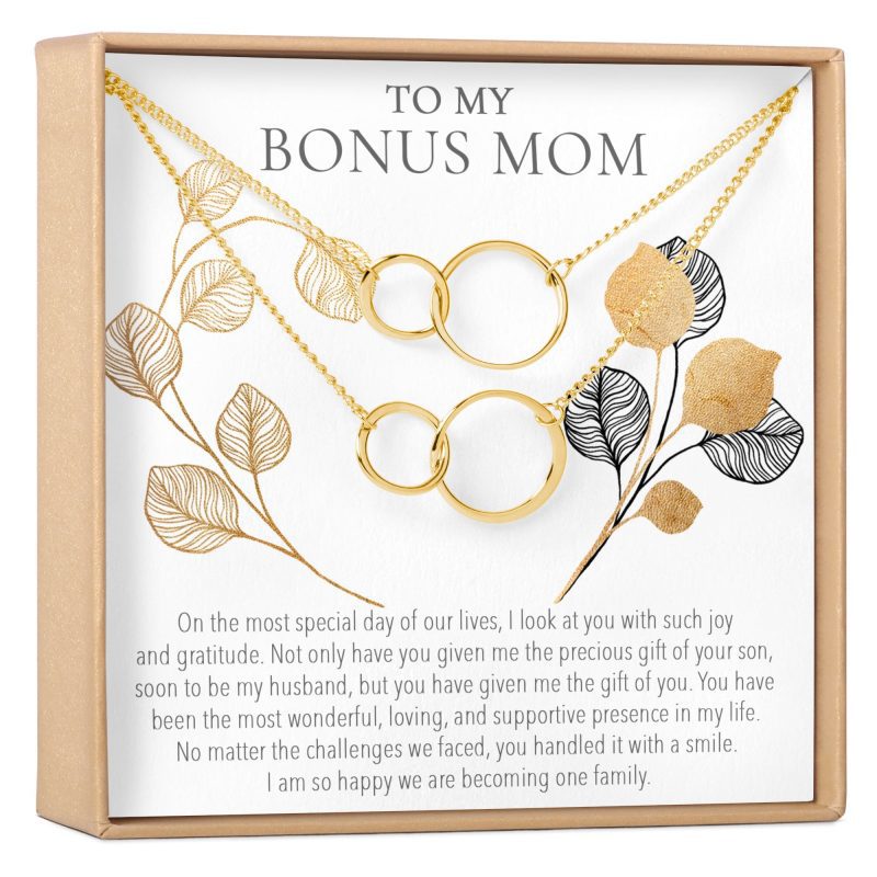 Bonus Mom Double Circles Necklace Set - Dear Ava