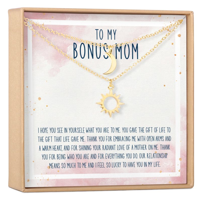 bonus mom sun and moon pendants necklace set 762076