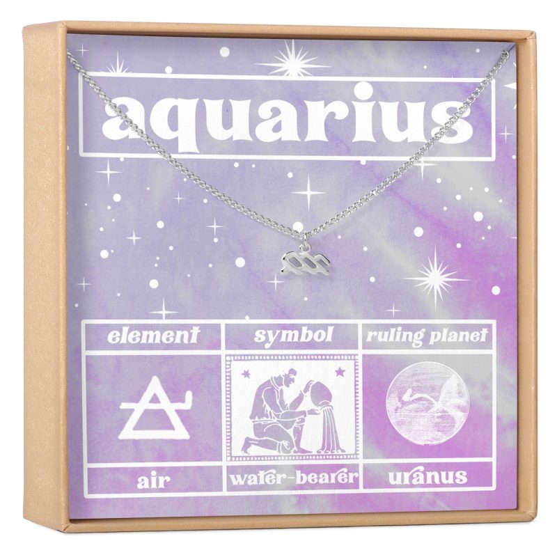 Celestial Aquarius Zodiac Necklace - Dear Ava