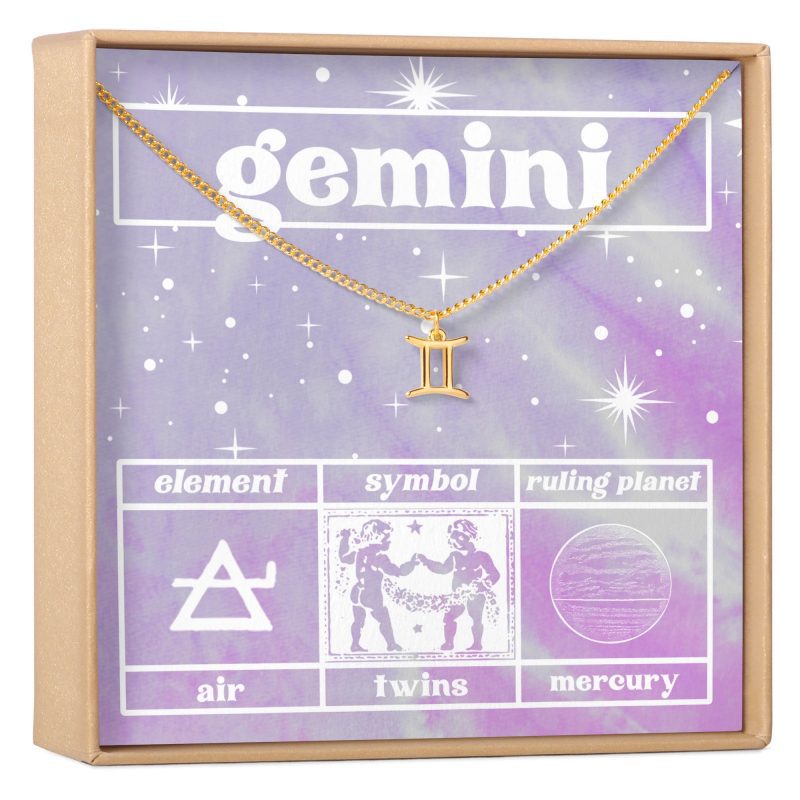 Celestial Gemini Zodiac Necklace - Dear Ava