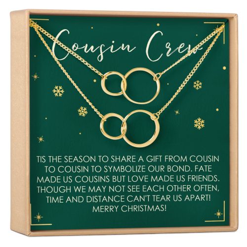 Christmas Gift for Cousin Double Circles Necklace Set - Dear Ava