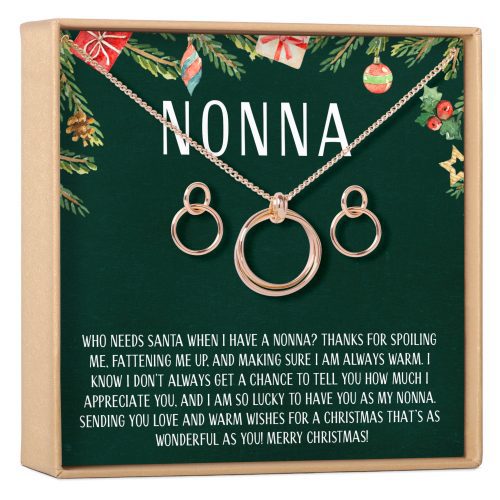 christmas gift for nonna linked circles earring and necklace jewelry set 421268