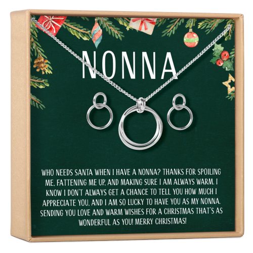 christmas gift for nonna linked circles earring and necklace jewelry set 575077