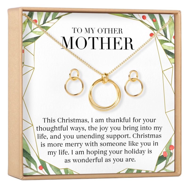 christmas gift for other mother linked circles earring and necklace jewelry set 107647