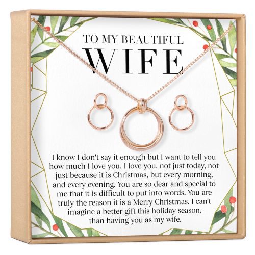 christmas gift for wife linked circles earring and necklace jewelry set 670020