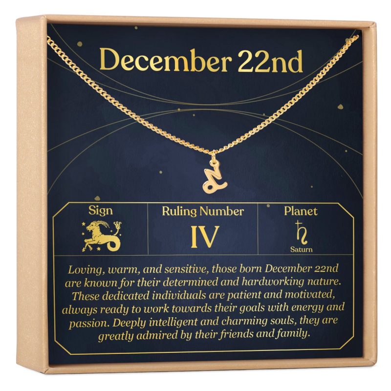 December 22nd Capricorn Necklace - Dear Ava