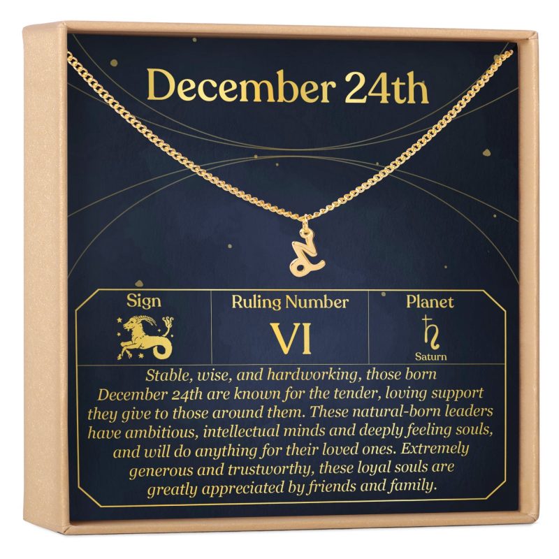 December 24th Capricorn Necklace - Dear Ava