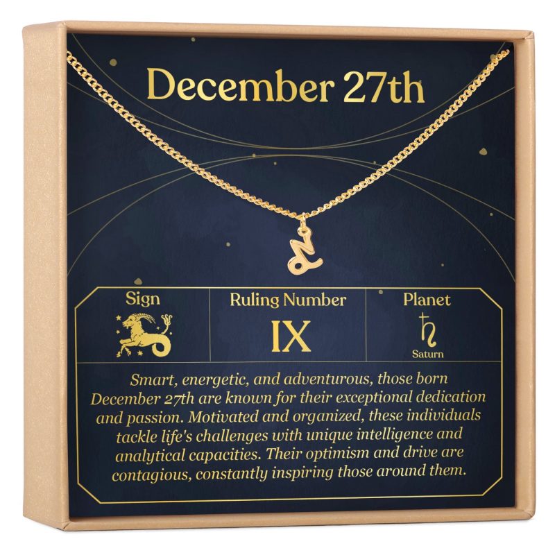 December 27th Capricorn Necklace - Dear Ava