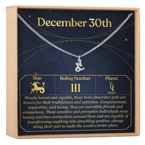 December 30th Capricorn Necklace - Dear Ava