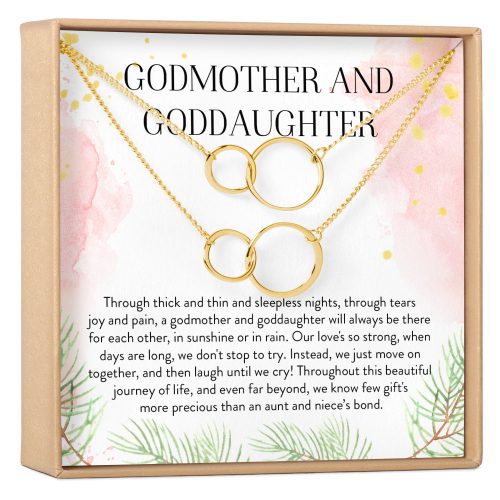 Godmother - Goddaughter Double Circles Necklace Set - Dear Ava