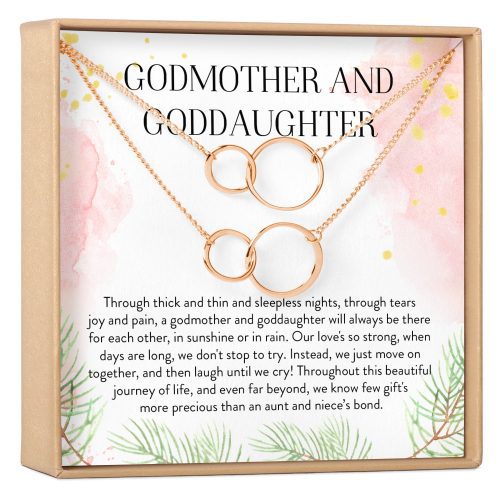 Godmother - Goddaughter Double Circles Necklace Set - Dear Ava