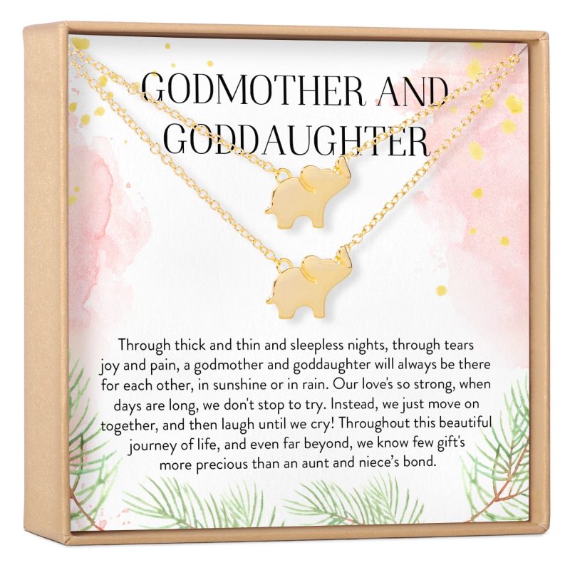 godmother goddaughter elephant necklace set 377089