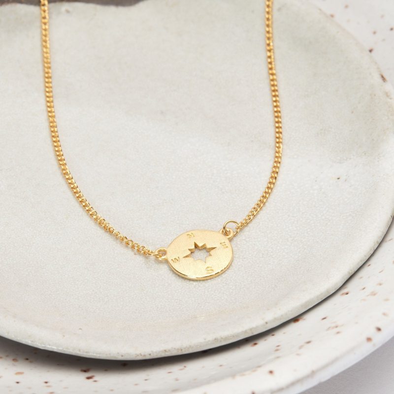 gold compass necklace 121872