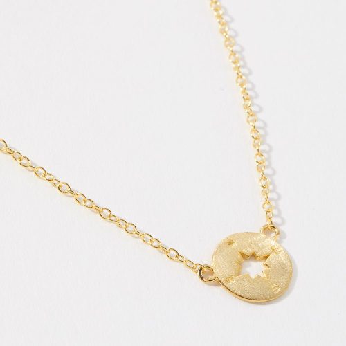 gold compass necklace 396170