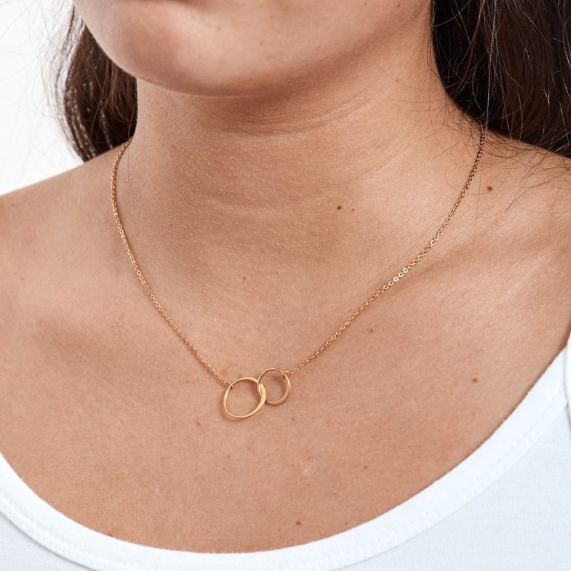 interlocking circles gold necklace use 414899