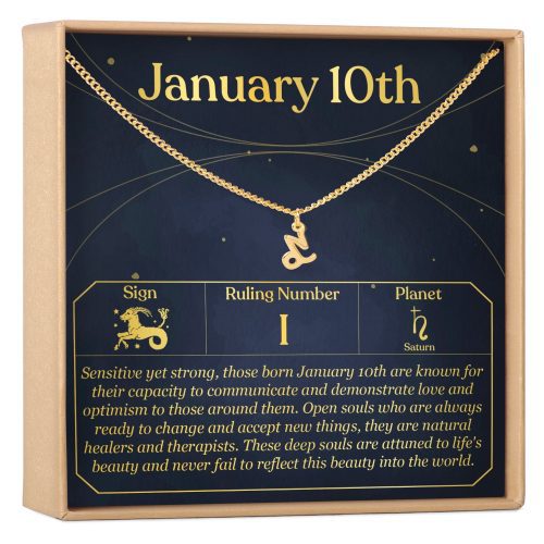 January 10th Capricorn Necklace - Dear Ava