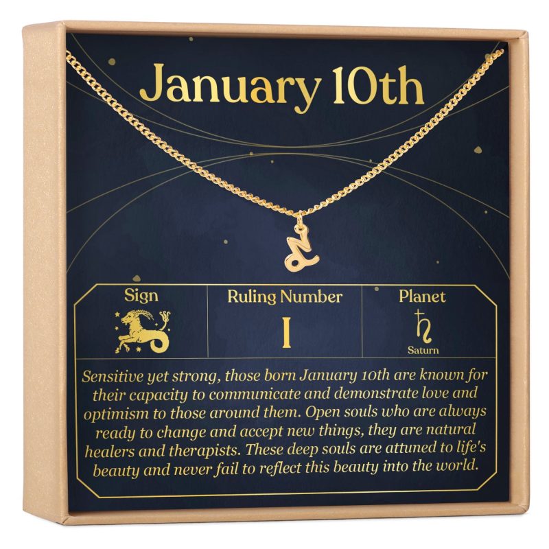 January 10th Capricorn Necklace - Dear Ava