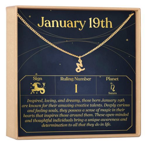 January 19th Capricorn Necklace - Dear Ava