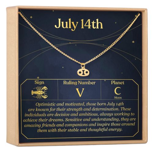 July 14th Cancer Necklace - Dear Ava