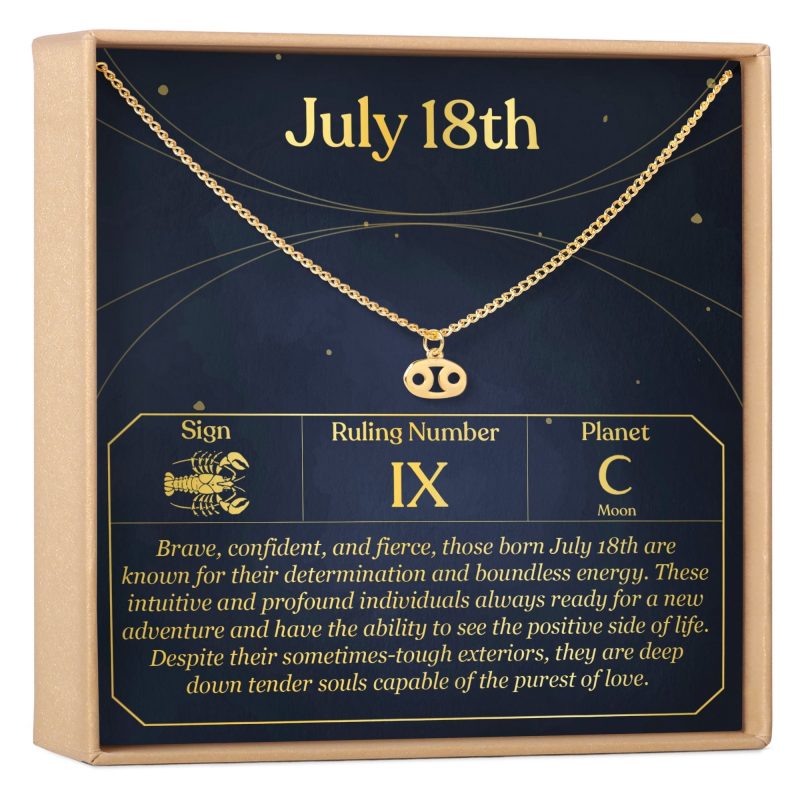 July 18th Cancer Necklace - Dear Ava