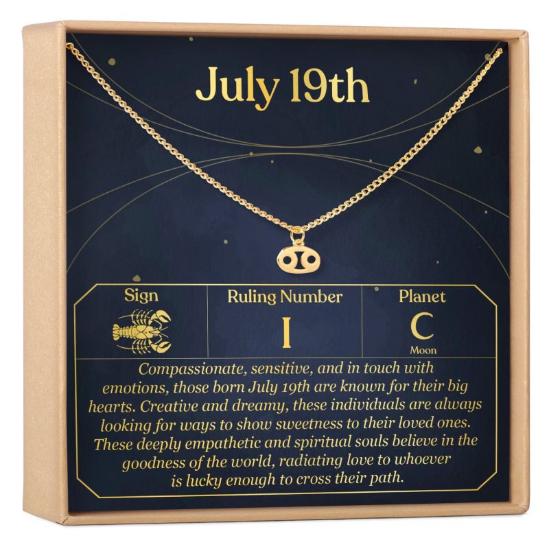 July 19th Cancer Necklace - Dear Ava