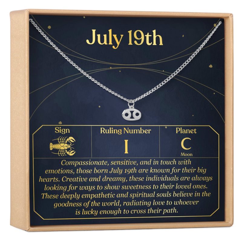 July 19th Cancer Necklace - Dear Ava