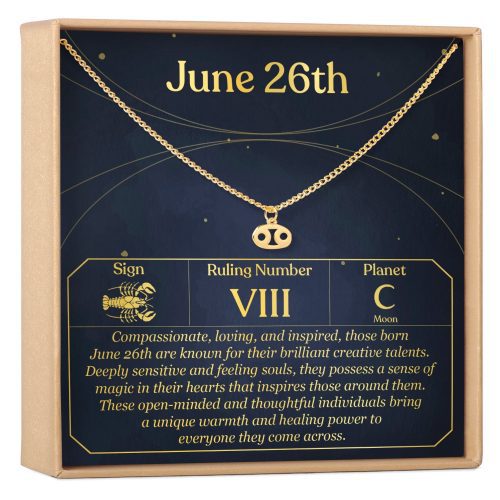 June 26th Cancer Necklace - Dear Ava