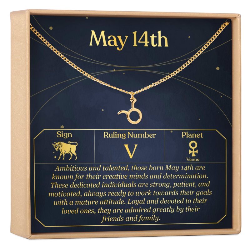 May 14th Taurus Necklace - Dear Ava