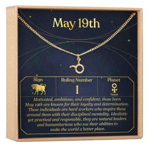 May 19th Taurus Necklace - Dear Ava