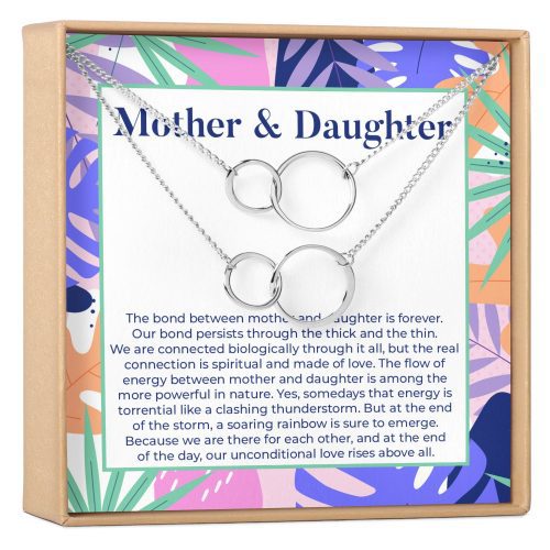 Mother & Daughter Double Circles Necklace Set - Dear Ava