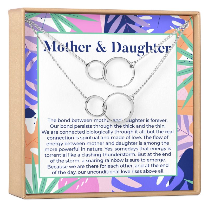 Mother & Daughter Double Circles Necklace Set - Dear Ava