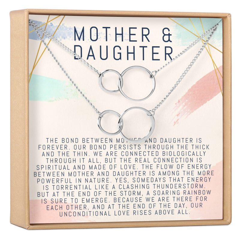 Mother & Daughter Double Circles Necklace Set - Dear Ava