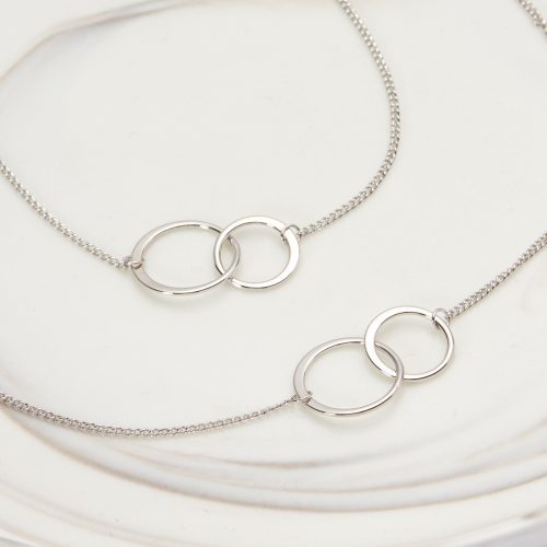 mother daughter double circles necklace set 281616