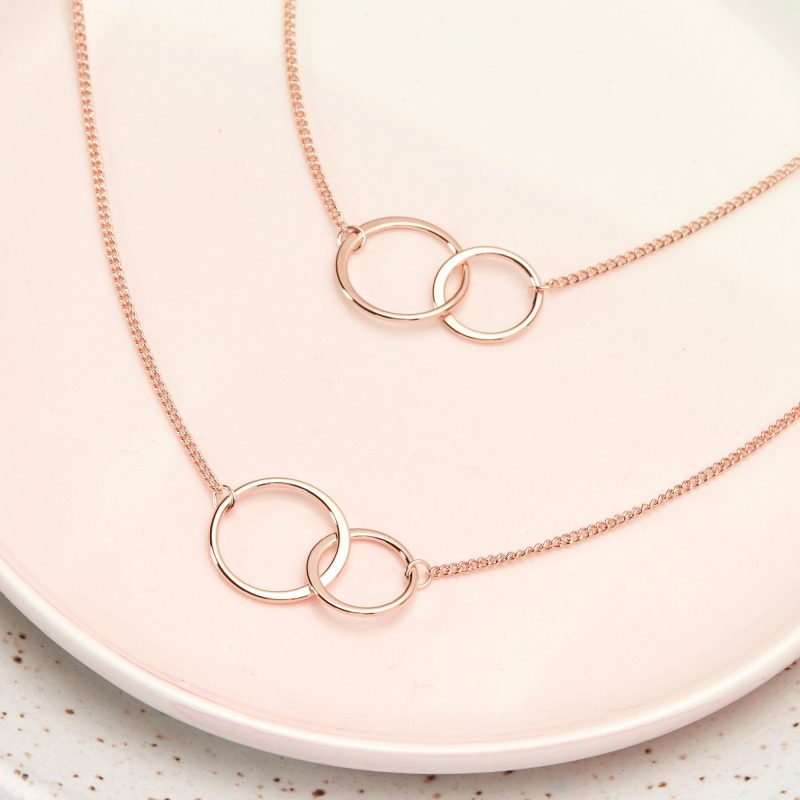 mother daughter double circles necklace set 353183